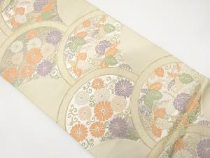 アンティーク　花青海波模様織り出し袋帯（材料）